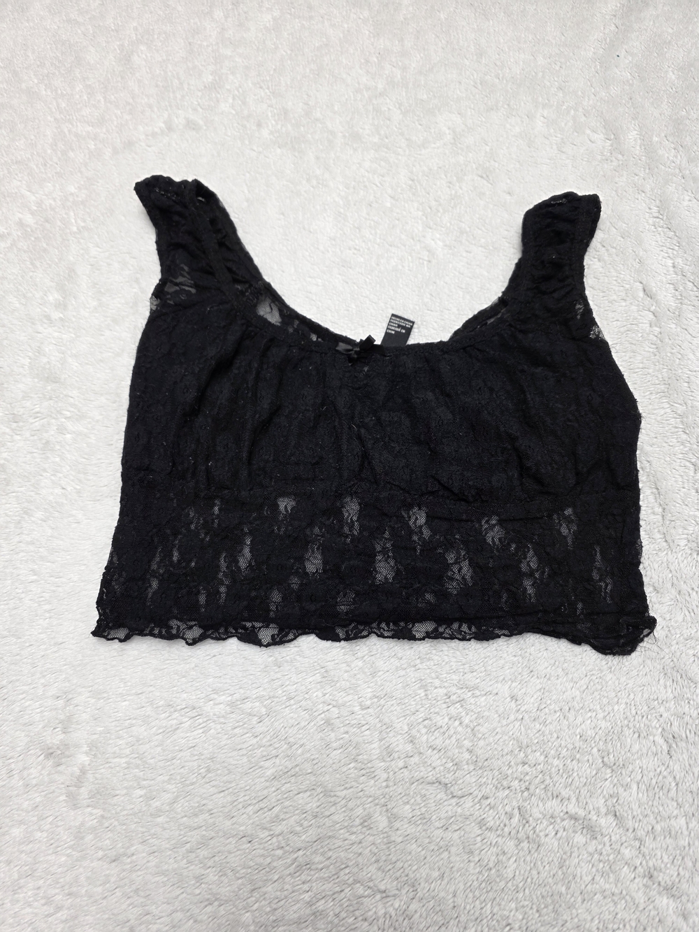 Forever 21 Black Lace Crop Tank Top